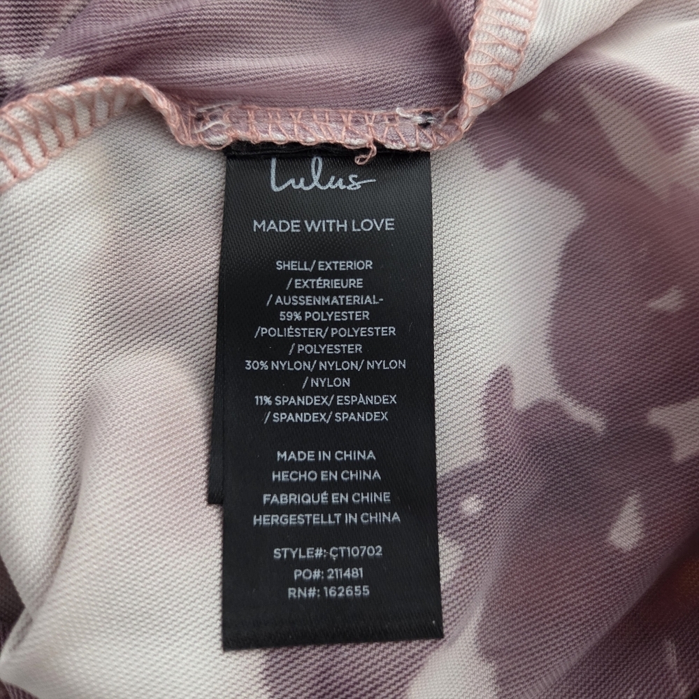Lulus Farasha Mauve Burnout Butterfly Print Long Sleeve Top Small NWT - Picture 5 of 5